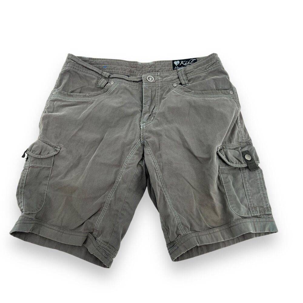 Kuhl Women's 4 Shorts Navy Gray Chino Cargo Hiking Outdoors Camping Trail